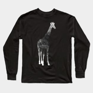 Giraffe Black and White Silhouette Long Sleeve T-Shirt